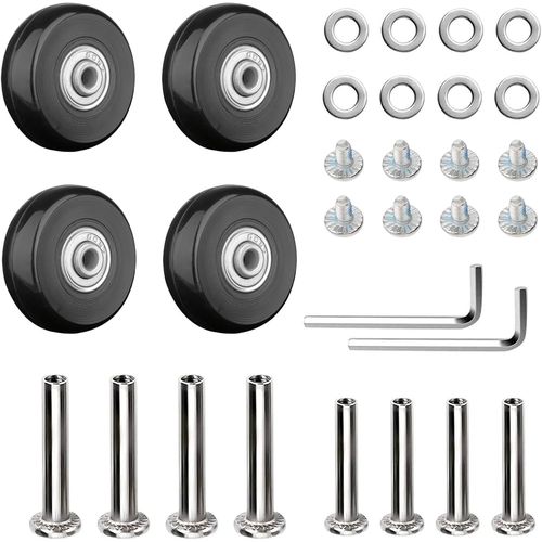 4 Pièces Roulette Valise 50mm x 18mm Roue Valise Universelle Caoutchouc Valise Roues de Rechange Valise Roues Remplacement et Roulettes Roulettes de Rechange Réparation pour Les Bagages Valise