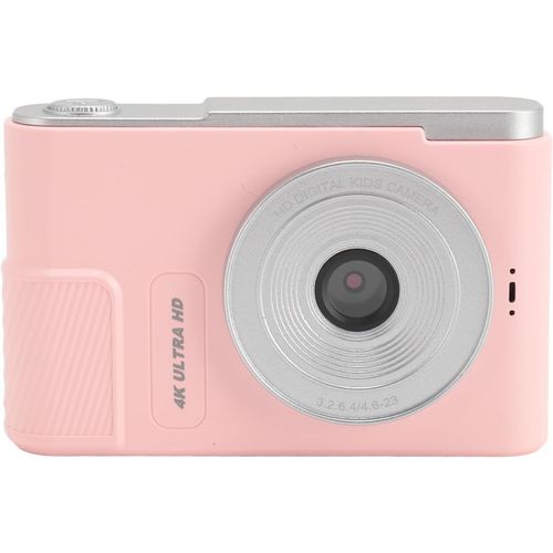 Appareil Photo Compact Portable, 64 Go, Zoom Numérique 16x Extensible, évite Les Secousses, Appareil Photo Numérique 48 MP 4K, écran 2,4 Pouces pour Les Voyages (Pink)