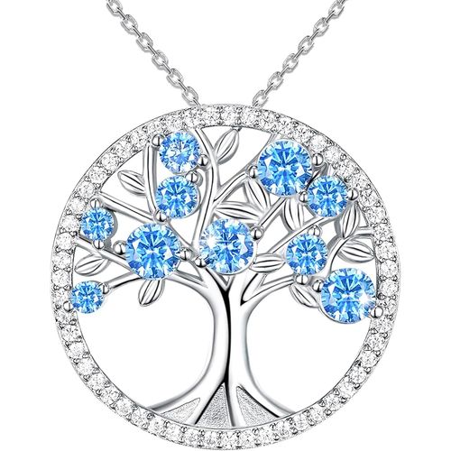 Collier Arbre De Vie En Argent Sterling 925, Collier Arbre De Vie En Zirconium Vert, Avec Boîte Cadeau, Collier Arbre De Vie Femme, Pendentif Arbre De Vie, Convient Aux Femmes
