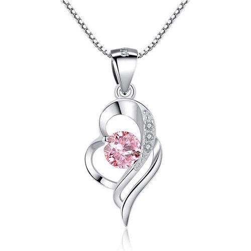Ensemble De Parure Femme En Argent Fin 925 Avec Zircone Cubique, Boucles D'oreilles Collier En Forme De Coeur Hypoallergénique, Mariage Anniversaire La Fête Des Mères Cadeau Pour Femme Fille