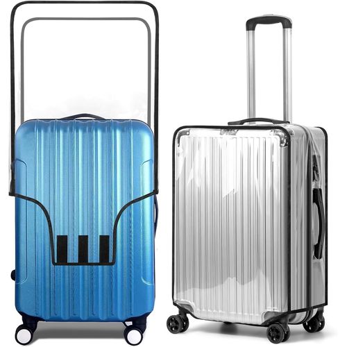 2PCS Housse pour Valise Housse Protection Valise de Voyage Transparent PVC Couvertures de Valise imperméable Protection pour Bagages (20 Pouces)