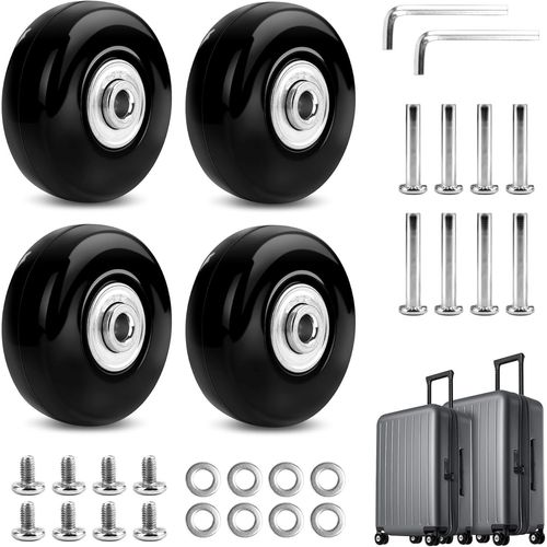 Roulette Valise Remplacement 4 Pièces Roue Valise Universelle Roue de Valise Universelle Pivotante Roues Valise Universelle de Rechange Roulettes de Valise de Remplacement 50x18mm Roues de Bagages