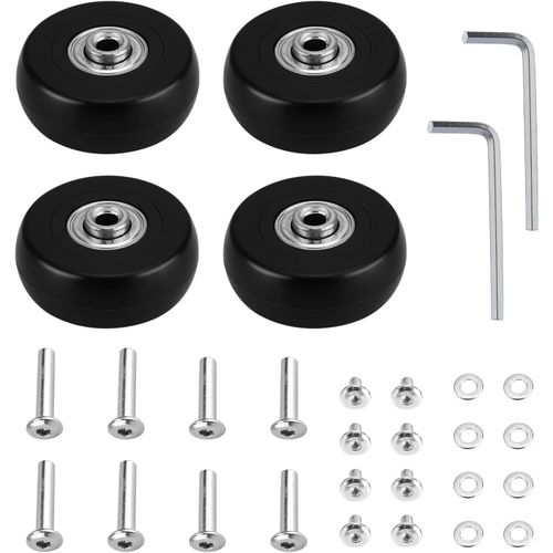 4 Pièces Roue Valise Universelle, 50mm X18mm, Roulettes de Rechange, roulette Remplacement, pour Bagages, Chariot à Main, Poussette, Caoutchouc