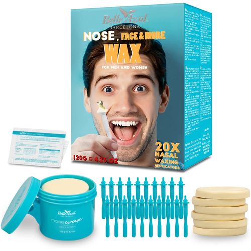 Nose Hair Wax - Cire Nez Pour Homme Et Femme 120 G -Kit D'épilation Du Nez À La Cire D¿Abeille Bio- Cire D'épilation Des Poils Du Nez Rapide Et Sans Douleur -20 Applicateurs- Made In Spain