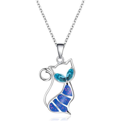 Collier Chat En Strass Pour Les Amoureux Des Chats Collier Pendentif Chat En Cristal Collier Chat Creux Chaîne Bijoux Chaton Cadeaux Pour Femmes Filles