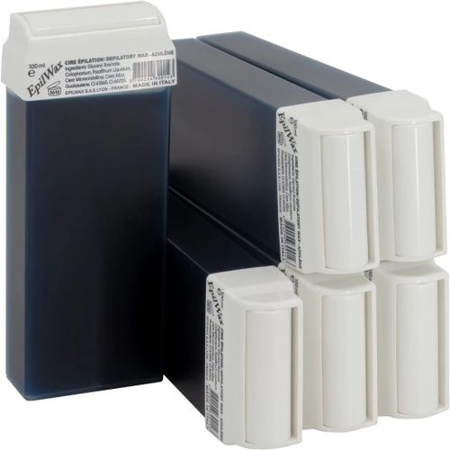 Roll On Cire Epilation À L'azulène - Jambes, Aisselles, Corps - Facile À Étaler Et À Retirer - Lot De 6 Recharges/Cartouches - 100 Ml