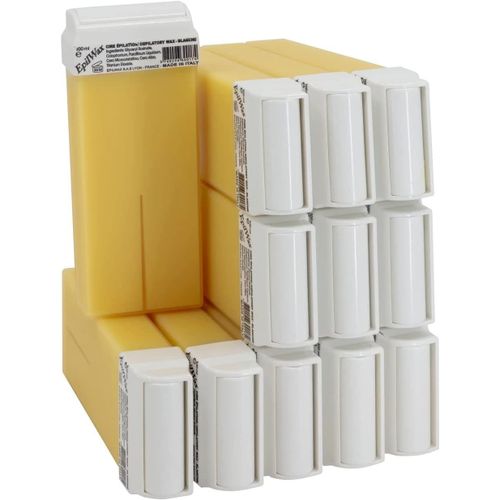 Roll On Cire Epilation À La Vanille - Jambes, Aisselles, Corps - Facile À Étaler Et À Retirer - Lot De 12 Recharges/Cartouches - 100 Ml