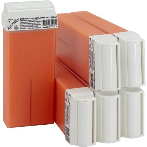 Roll On Cire Epilation À L'argan - Jambes, Aisselles, Corps - Facile À Étaler Et À Retirer - Lot De 6 Recharges/Cartouches - 100 Ml