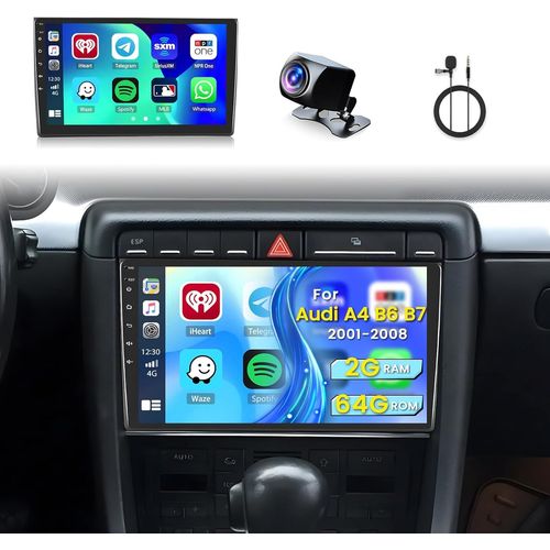 4g+64g Android 13 Autoradio Pour Audi A4 B6 B7 2001-2008 Avec Wireless Carplay Android Auto Poste Radio Voiture 9 Pouces cran Tactile Avec Gps Wifi Rds Camra De Recul & Mic[Yin4185015]
