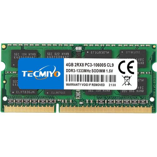 4GB Kit (1x4GB) DDR3 1333MHz PC3-10600S Unbuffered Non-ECC 1.5V CL9 2Rx8 Dual Rank 204 Pin SODIMM Ordinateur Portable Mmoire RAM Module Upgrade