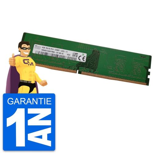 4Go RAM Hynix HMA851U6AFR6N-UH DDR4 DIMM PC4-19200U 2400MHz 1Rx8 CL17 1.2v