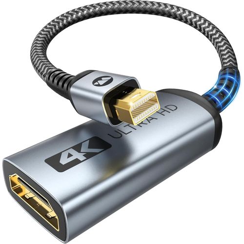 4K Adaptateur Mini Displayport Vers Hdmi, | Uhd, 2K 60Hz, 1080P 120Hz | Thunderbolt Vers Hdmi Compatible Avec Macbook Air/Pro, Mac Mini, Imac, Surface Pro/Dock, Moniteur/Projecteur[GBP6272877]