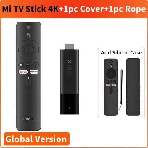 4K Ajouter une couverture noire - Xiaomi-Mi TV Stick, Android TV 9.0, Faades Core, 1080P, Dolby DTS, Dcodage HD, 1 Go de RAM, 8 Go, Dean Google Assistant, Netflix, Version globale