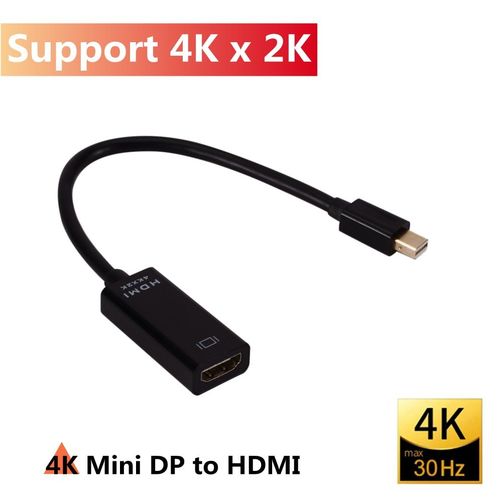 4k support noir - cble HDMI Mini Displayport vers HDMI, projecteur de tlvision DP 1.4, convertisseur de Port d'affichage pour Apple Macbook Air Pro