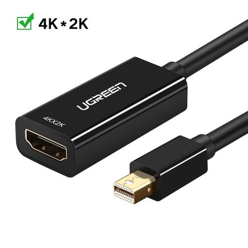 4Kx2K Noir - adaptateur Mini DisplayPort vers HDMI, Mini DP mle vers HDMI femelle, Thunderbolt 2.0 vers HDMI, 4K x 2K/30Hz, Mini DP vers HDMI