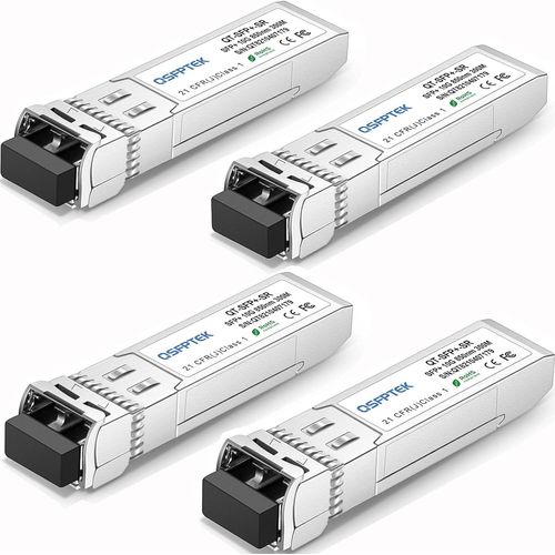4Pack 10GBASE-SR SFP+ Transceiver LC Mini-GBIC Multimode 850nm,300M,DDM 10G SFP+ Module for Cisco SFP-10G-SR,Ubiquiti UF-MM-10G,Netgear,Mikrotik,D-Link,Supermicro,Linksys