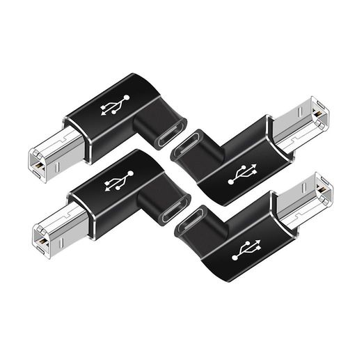 4Pack USB C to Midi 90 Degree Adapter,USB C Female to USB B Male Adapter for Printers,MIDI,Eectric