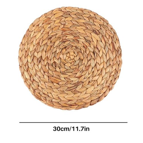 4pc Naturel Gourde D' Tiss Set De Table Rond De Rotin Tiss Table Tapis De Gourde Set De Table Rond Coussin Tiss Vert Tropical De Mariage Ou Dcoration De 30cm