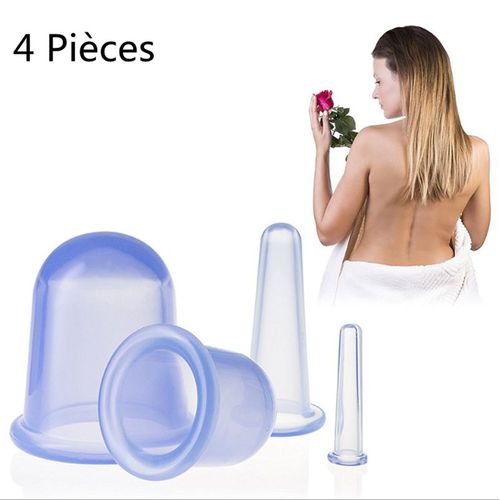 4pc Tasse Anti-Cellulite En Silicone Neck Visage Corps Massage Ventouses Coupes Set-Tonifier La Peau Et Les Muscles Du Visage