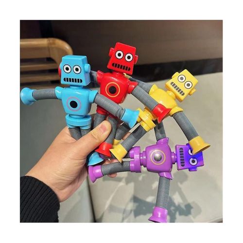 4pc Telescopic Suction Cup Robot Toy Cartoon Puzzle Suction Cup Parent-Child Interactive Decompress