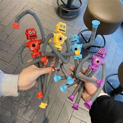 4pc Tlescopique Ventoutese Robot Jouet Dessin Anim Puzzle Ventoutese Parent-Enfant Interactive Dcompression Jouet Sans Lumire