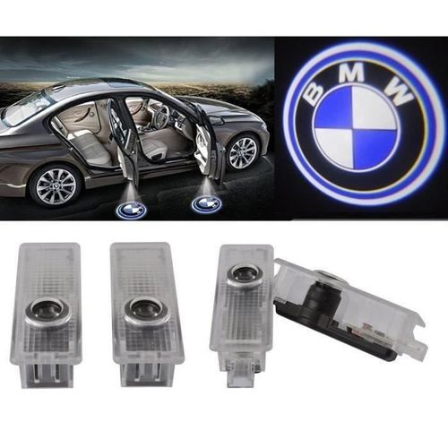 4Pcs 2 Pairs LED de porte de voiture Projecteur LED Logo Lampe Ampoule pour BMW E90 E60 E92 E65