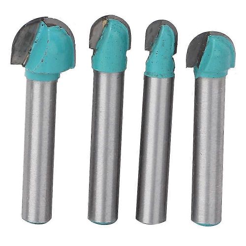 4pcs 6mm Round Shank Travail En Bois Milling Cutter Bit Woodworking Core Box Routeur Bit Set