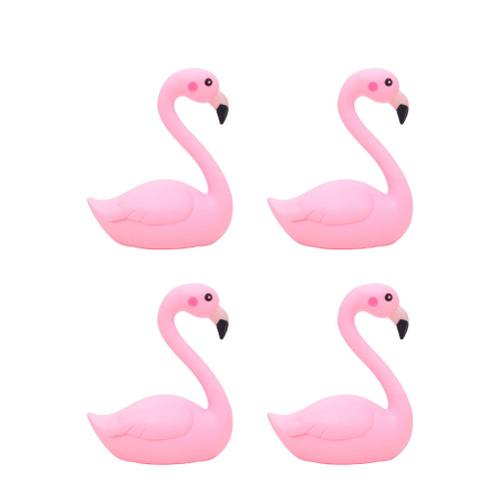 4pcs Adorable Flamant Rose G?Teau DCor CrAtif Voiture Parure Artisanat Mode Flamant Rose Ornement (Ailes FermEs)