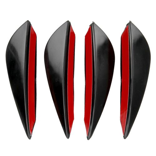 4pcs Pare-Chocs Avant Lame DAir Spoiler Modification Diffuseur Universel Pvc Pte Typenoir Brillant