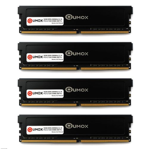4pcs QUMOX 16Go DDR4 2666 2666MHz PC4-21300 PC-21300 (288 PIN) DIMM mmoire RAM ordinateur de bureau CL19 1.2V