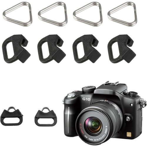 4PCS Sangle de Camra Triangle, Camra Anneau Fendu Crochet, Camra Triangle Crochets D'anneau Fendu, Ldal Pour Avec Capuchon de Protection Pour Sangle d'Appareil Photo Sans Miroir