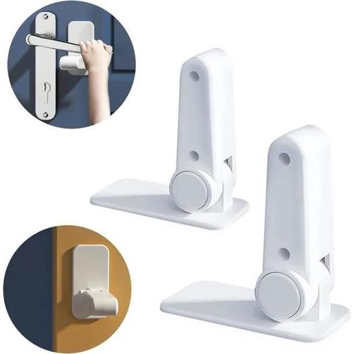 4pcs Scurit Bloque Porte Bb, Verrou De Levier De Porte Empche L\'enfant Et Animaux D\'ouvrir La Porte