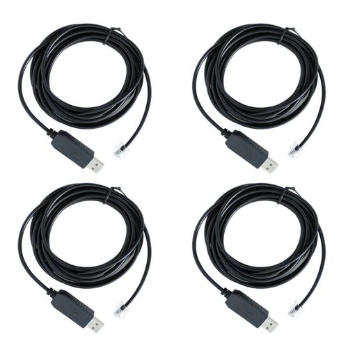 4X Adaptateur USB Vers Rj11 Rj12 6P4C Cble de ContrLe SRie EQMOD pour - Pc Connect Commande Manuelle, 1,8 M
