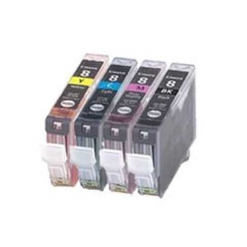 4x Cartouches D'encre Compatibles - Avec Puce Pour Remplacer Cli8 - Cyan / Yellow / Magenta / Black Pour Canon/Pixma Ip6600d Mp500 Mp600 Mp610 Mp830 Mp950 Mp960 Mp970 Mx850 Mp800r