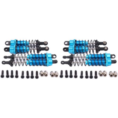 4x Mtal Rempli D' Et Arrire Amortisseur Pour 1/12 12428 12423 Voiture Tlcommande Pice De Mise Une Niveau Du Robot, Bleu