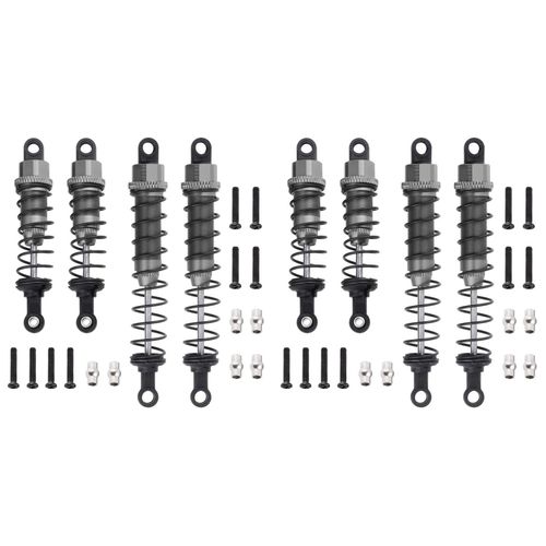 4x Mtal Rempli D' Et Arrire Amortisseur Pour 1/12 12428 12423 Voiture Tlcommande Pice De Mise Une Niveau Du Robot, Titane