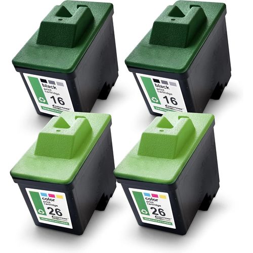 4x Mller Printware Cartouches Jet D'encre Pour Lexmark Z615 Z23e Z25l Z514 Z33 X1155 Z52 X1290 X1196 X74 X1110 I X2225 X1170 Z640 Z517 Z602 Z617 Remplace No 16/17 26/27 Cmyk