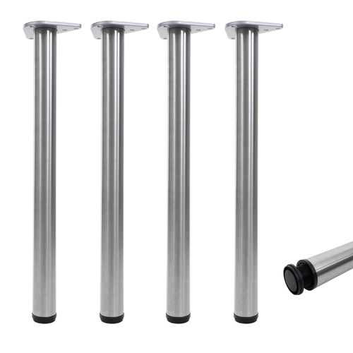 4x Pied De Table Hwc-H36, Pour Table   Manger, Cadre De Table, 73cm Acier Inoxydable
