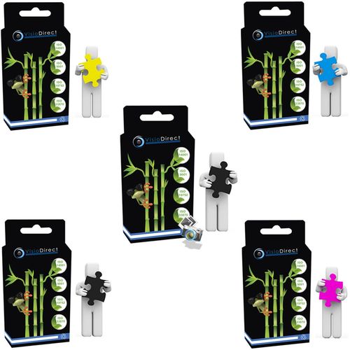 5 Cartouches D'encre Type Lm100bk X2 Noir 500 Pages, Lm100c Cyan Lm100m Magenta Lm100y Jaune 600 Pages, Pour Lexmark Platinum Pro 908
