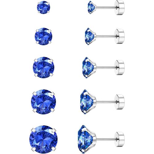 5 Couleurs 20g Cz Hypoallergnique Boucles D'oreilles Pour Femmes Hommes Flatback Acier Inoxydable Cubic Zirconia Boucles DOreilles Cartilage Piercing Boucles D'oreilles Clou Noir Rouge
