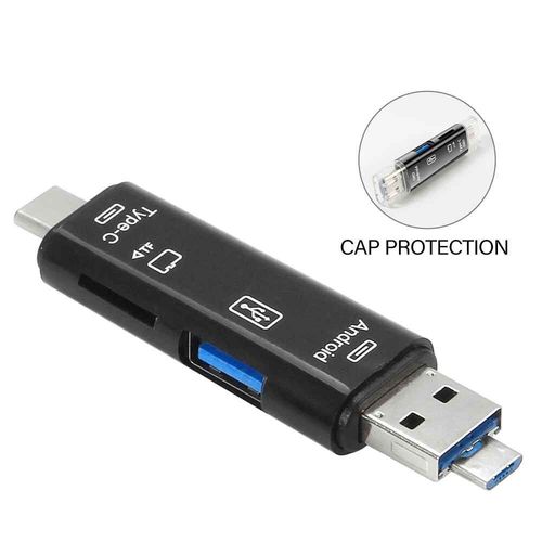 5 en 1 Multifonction TYPE-C Micro USB TF SD Lecteur de Carte Mmoire OTG Lecteur de Carte Adaptateur pour Tlphone Portable Accessoires Flash Drive - Type B