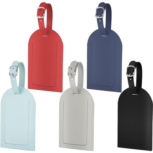 Kaki - Étiquette De Bagage Portable En Cuir PU, Identification De Valise, étiquette De Sac D