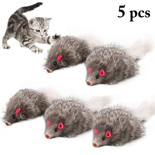5 Pices Chat En Peluche Doux Couleur Unie Interactif Souris Chat Jouet Drle Chaton Jouet Formation Jouet