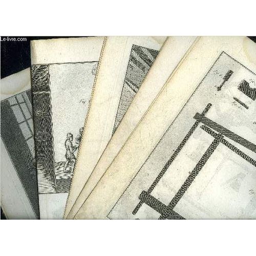 5 Planches Doubles En Noir Et Blanc Extraites De L'encyclopedie De Diderot Et D'alembert Sur Le Theme Attelier Et Impression Des Toiles Peintes.   de diderot et d'alembert