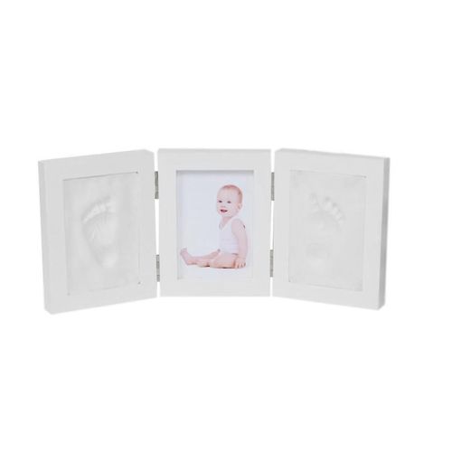 5 Pouces-Pli Sans Couverture Nouveau-N Bb Empreinte Pied Impression Cadre Photo Avec Argile Kits Bb Bricolage Souvenirs Jouet Cadeau