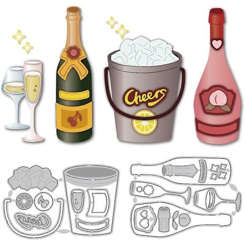 5 Styles De Matrices De Dcoupe De Coupe De Champagne, Fabrication De Cartes, Matrices De Dcoupe En Acier Au Carbone, Pochoirs, Cartes, Scrapbooking, Gaufrage, Modles Pour Bricolage, Artisanat, Papier