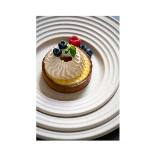 50 Assiettes Vague Fibre De Canne Bio 18cm Blanc