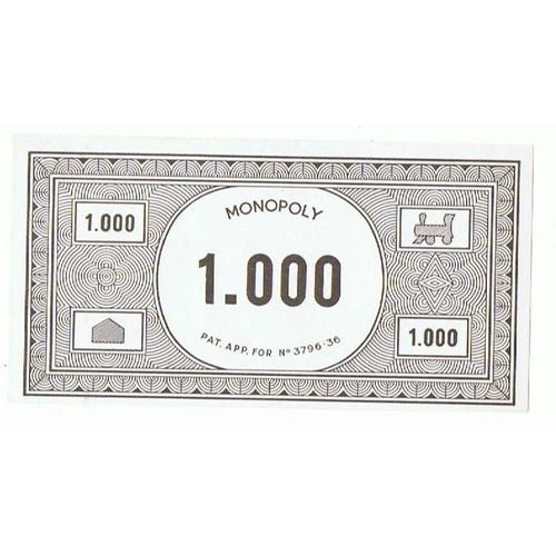 50 Billets De 1000 Francs Monopoly