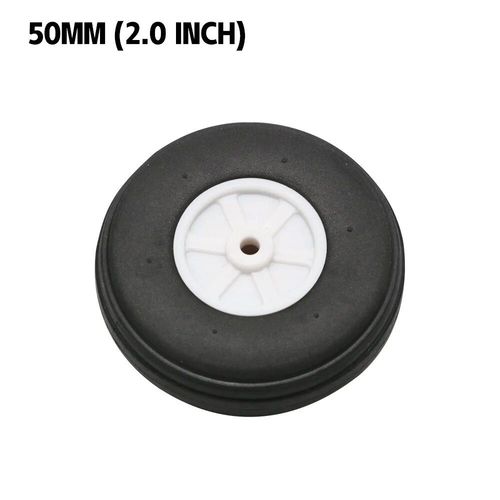 50 Mm (2.0 Pouces) - Roue En Caoutchouc  Haute lasticit Pour Avion Rc  Aile Fixe, Pour Bricolage De Pneus De Robot, 2 Pices/Lot