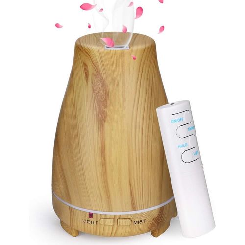 Diffuseur D'huile Essentielle 150ml, Humidificateur D'air Ultrasonique Brume Arôme Parfum Electrique Avec Télécommande 7 Couleurs Changeantes Arrêt Automatique Pour Chambre/Salon/Spa/Yoga 